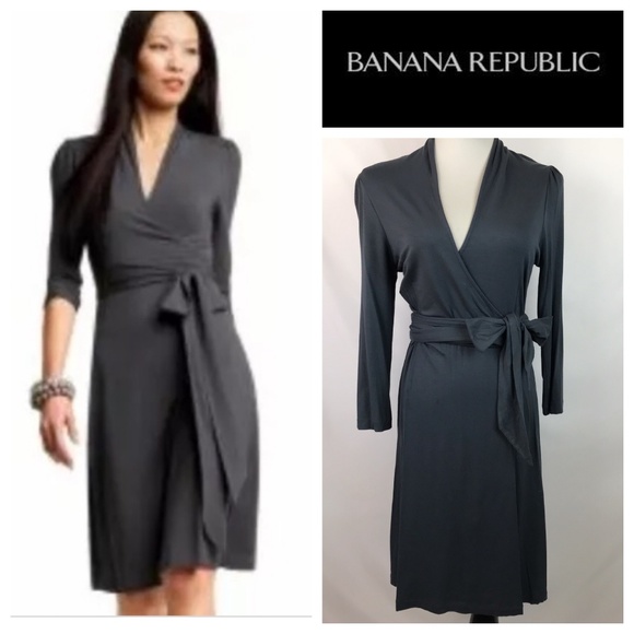 charcoal wrap dress